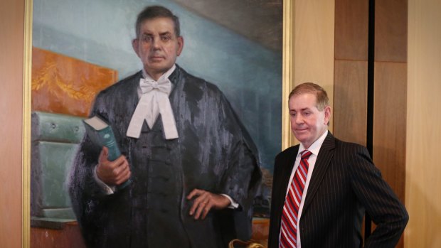 Former Speaker Peter Slipper at the unveiling of his portrait at Parliament House.