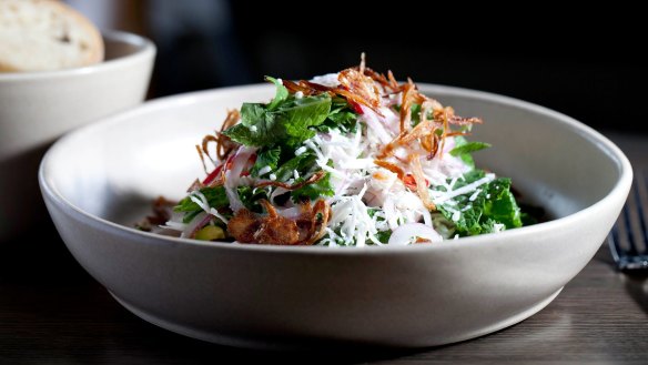 Salad of fresh-picked spanner crab, coconut and coriander.