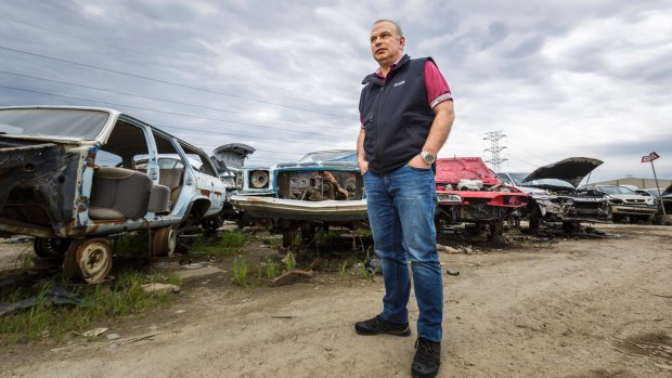 Dale Imlach, director of a car wreckers in Springvale, is one of few compliant wreckers in operation. 