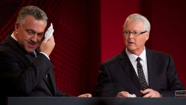 The impartiality of Q&A host Tony Jones, pictured with Treasurer Joe Hockey, will be examined in the review of the ABC program.  