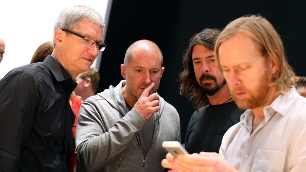 Apple chief executive Tim Cook (left) and Jony Ive at the launch of the iPhone 5 in 2012.
