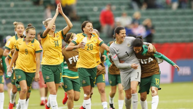 They deserve better: The Matildas celebrate another impressive result at the Women's World Cup, but no pay deal in sight.