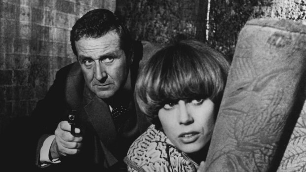Joanna Lumley with Patrick Macnee in The New Avengers.