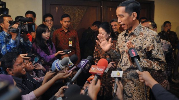 President Joko Widodo addresses the Indonesian press in Jakarta last week.    