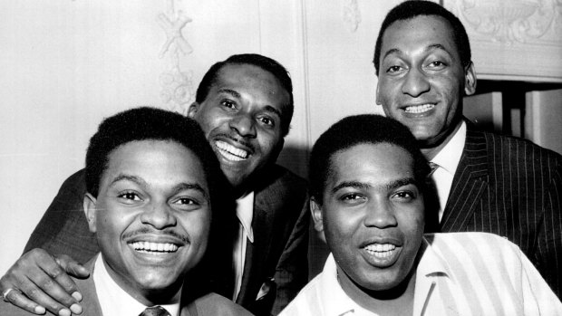 Left to right: at top, Abdul "Duke" Fakir, Levi Stubbs; front: Renaldo "Obie" Benson and Lawrence Payton in 1967.