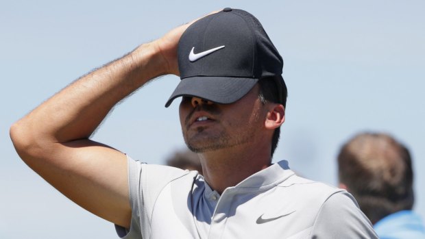 Not today: Jason Day of Australia shows his anguish at Erin Hills.