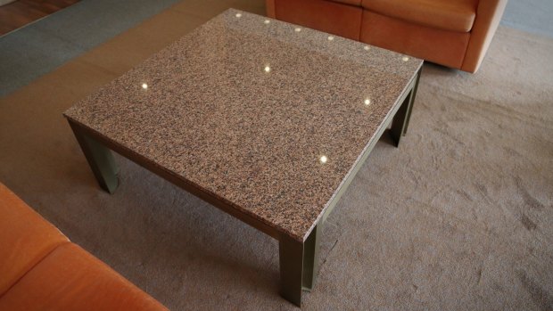 A table at Parliament House similar to the one damaged on the night of Tony Abbott's party.