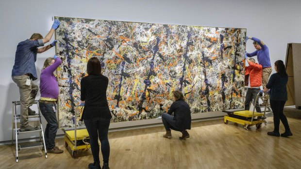 Jackson Pollock's painting Blue Poles comes off the walls.