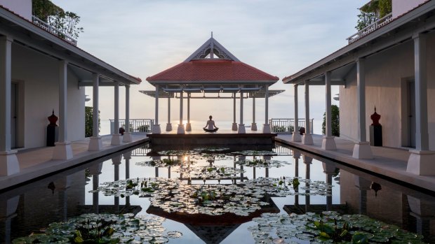 The yoga pavilion at the resort.