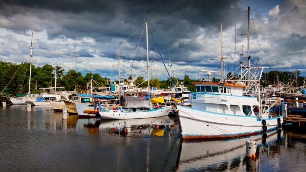 Fishing boats at Darwin prepare for a day on the open water.