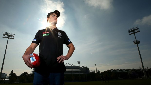 Back for the future: Brayden Maynard poses at the Holden Centre.
