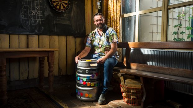 Ben Johnston co-owner of Old Canberra Inn will tap the Good Beer Company's special edition Love Squared beer on Sunday.
