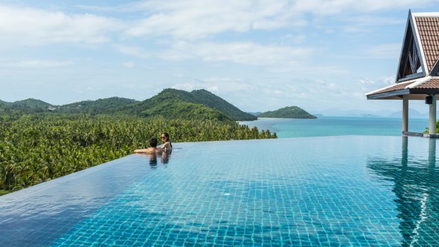 One of six infinity pools at the resort.