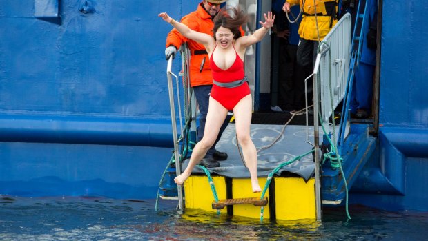 Polar plunge: What it's like to take a dip in Antarctica's freezing waters