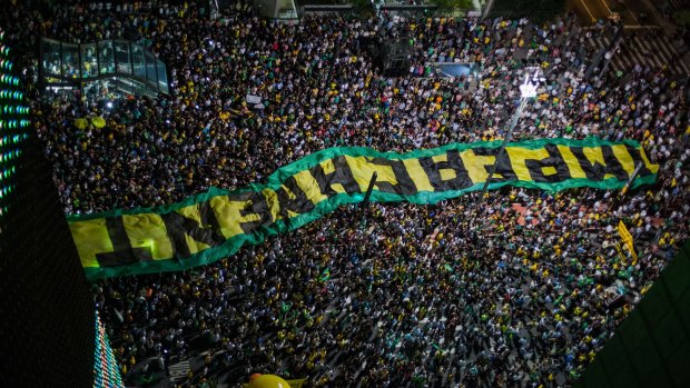 Demonstrators gathered in Sao Paulo in March to call for the impeachment of President Dilma Rousseff.