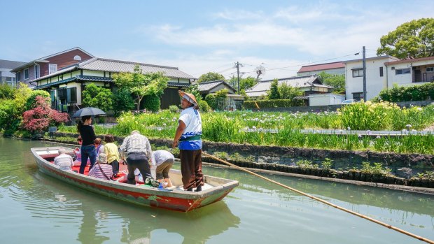 For centuries, the countryside around Yanagawa has been criss-crossed with hundreds of kilometres of canals built by farmers for irrigation. 