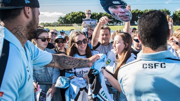 Cronulla players were given a tremendous reception from fans at Southern Cross Group Stadium.