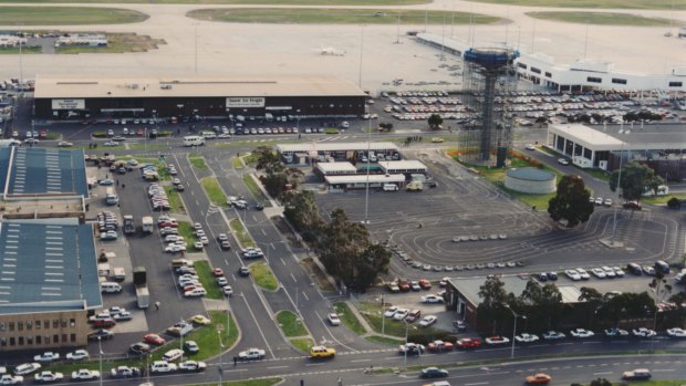 An aerial shot of the Ansett terminal at Melbourne Airport.