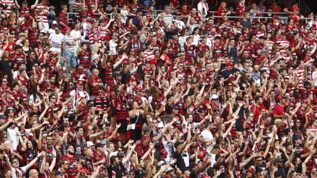Loud and active: The Wanderers fans are set for matches at ANZ Stadium.