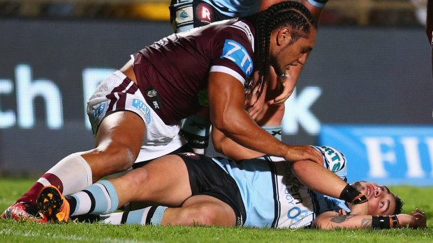 The judiciary handed Manly's Martin Taupou just a one-week ban for his swinging arm which knocked out Cronulla's Jack Bird.