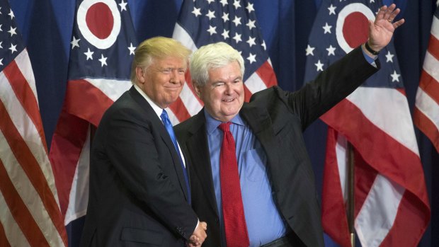 Newt Gingrich with Donald Trump in Cincinnati earlier this month.  