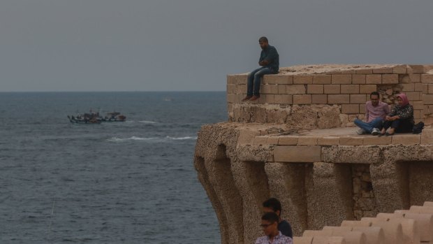 The coastline of Alexandria where the search for the EgyptAir jet is underway. 