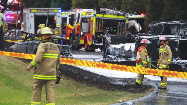 The scene of the Mona Vale crash in  which two people died.