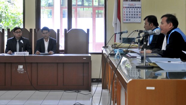 Lawyers for the Bali nine and the Indonesian government during an appeal in the State Administrative Court in Jakarta last week.