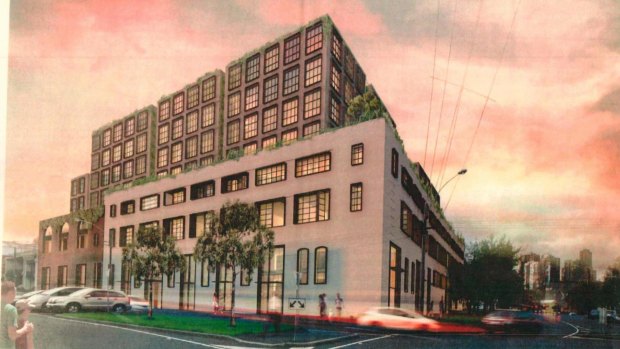 The plan for the Don Kyatt warehouse in West Melbourne that VCAT rejected last week.