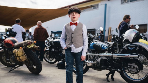 Robert Levin, of Woden, dressed dapper at the start of the Distinguished Gentleman's Ride.