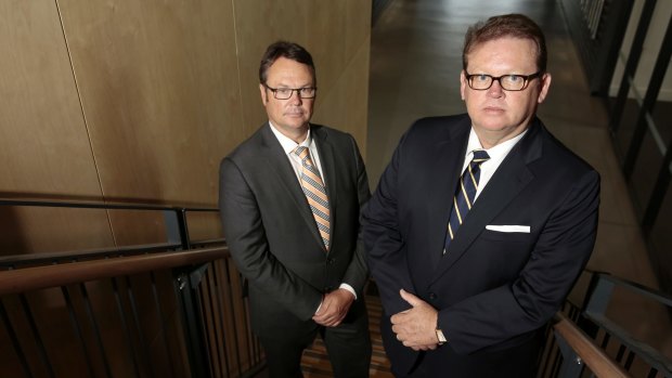 ACT Brumbies chairman Robert Kennedy, left, and  CEO Michael Jones met on Friday.