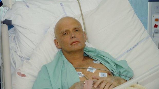 Alexander Litvinenko lies in a London hospital in November 2006, dying of radiation poisoning. In 2014, the British government opened an inquiry into Moscow's alleged involvement in the death of the former KGB agent.