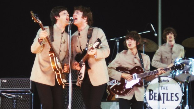 The Beatles at Shea Stadium.