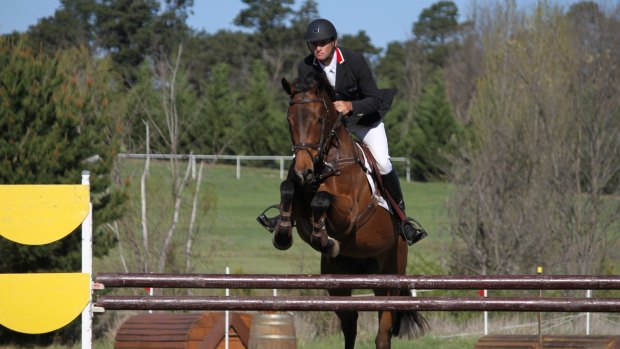 Olympian Stuart Tinney in action at the Canberra International Horse Trials.