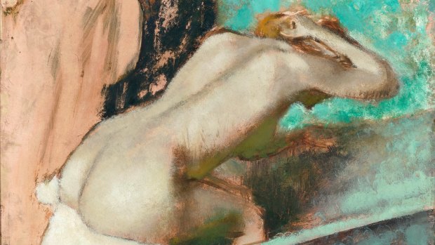 Edgar Degas' Woman seated on the edge of a bath sponging her neck is at the National Gallery of Victoria.
