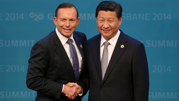 Prime Minister Tony Abbott, pictured with Chinese President Xi Jinping during the G20 summit in Brisbane in November 2014, needs to recognise China is serious about its regional leadership aspirations. 