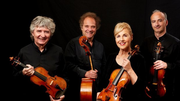 The Takacs Quartet: (from left) Karoly Schranz (second violin), Andras Fejer (cello), Geraldine Walther (viola) and Edward Dusinberre (first violin).