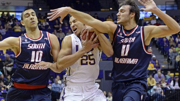 In demand: Ben Simmons in action against South Alabama.