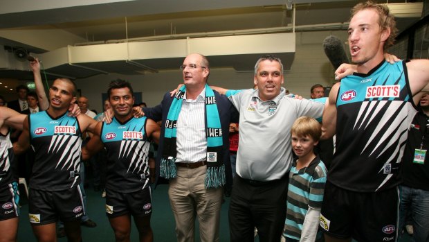 Panthers admirer: Port Adelaide chairman David Koch with his team.