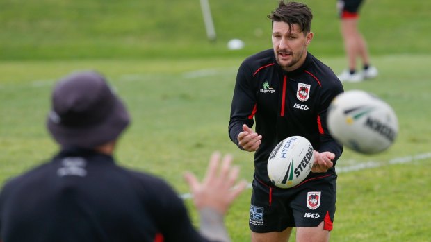 Full of fire: Gareth Widdop and his Dragons teammates are on top of the NRL ladder.