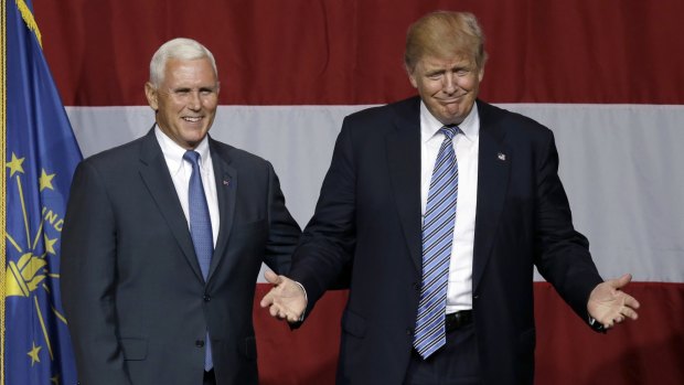 Indiana Governor Mike Pence joined Donald Trump as confirmed Republican president and vice-president nominees.