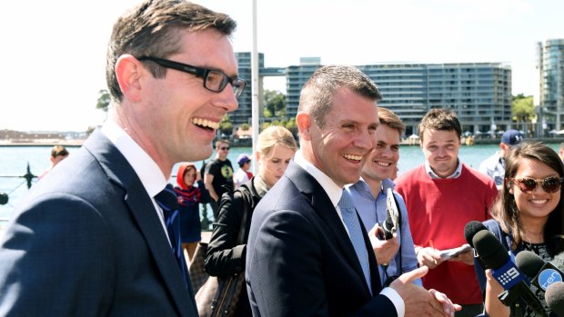 Under fire: Finance Minister Dominic Perrottet and Premier Mike Baird.