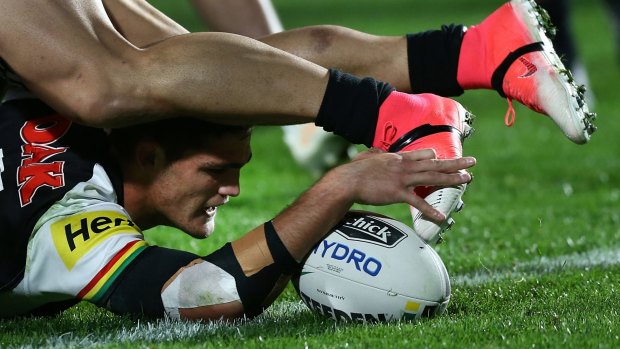 Cleary present danger: Ivan Cleary touches down.