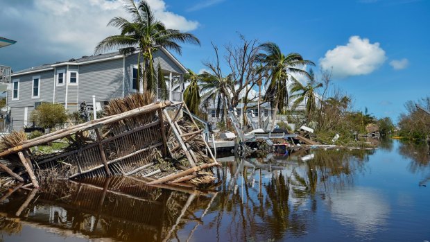 Damaged homes near Marathon, Florida on Tuesday, in the aftermath of Hurricane Irma.