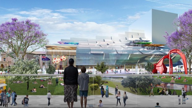 The proposed design for new civic building in Parramatta.