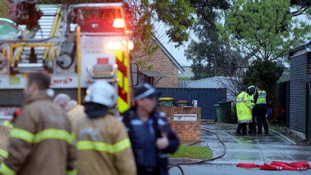 The scene of the apartment fire in Lord Place, Braybrook. 
