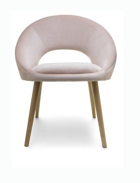 The velvet occasional chair from Kmart - in blush.