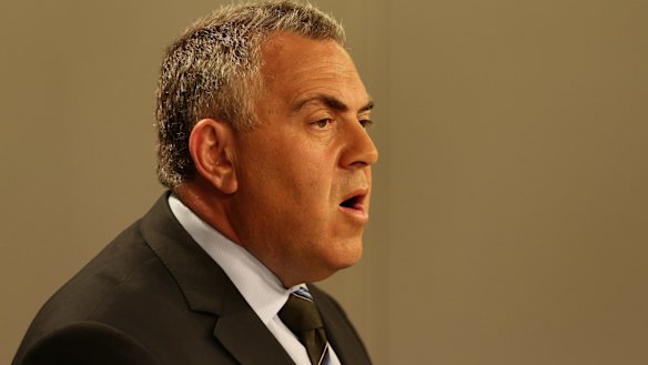 Treasurer Joe Hockey at a press briefing on Sunday.