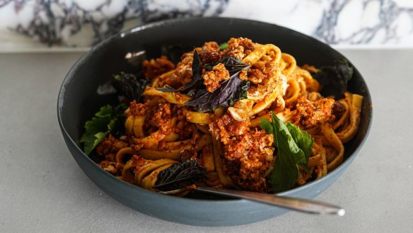 Swap pesto for romesco in this pasta.