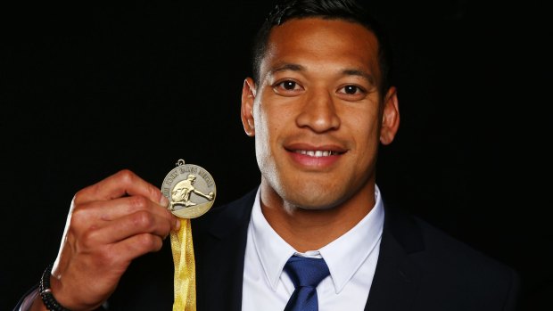 Standout: Israel Folau with the John Eales Medal - his second in as many years.